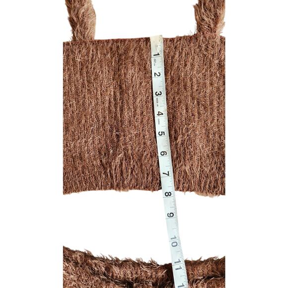 Bootaybag Aspen fuzzy brown set crop top shorts lounge sleep small EUC perfect - Picture 7 of 9